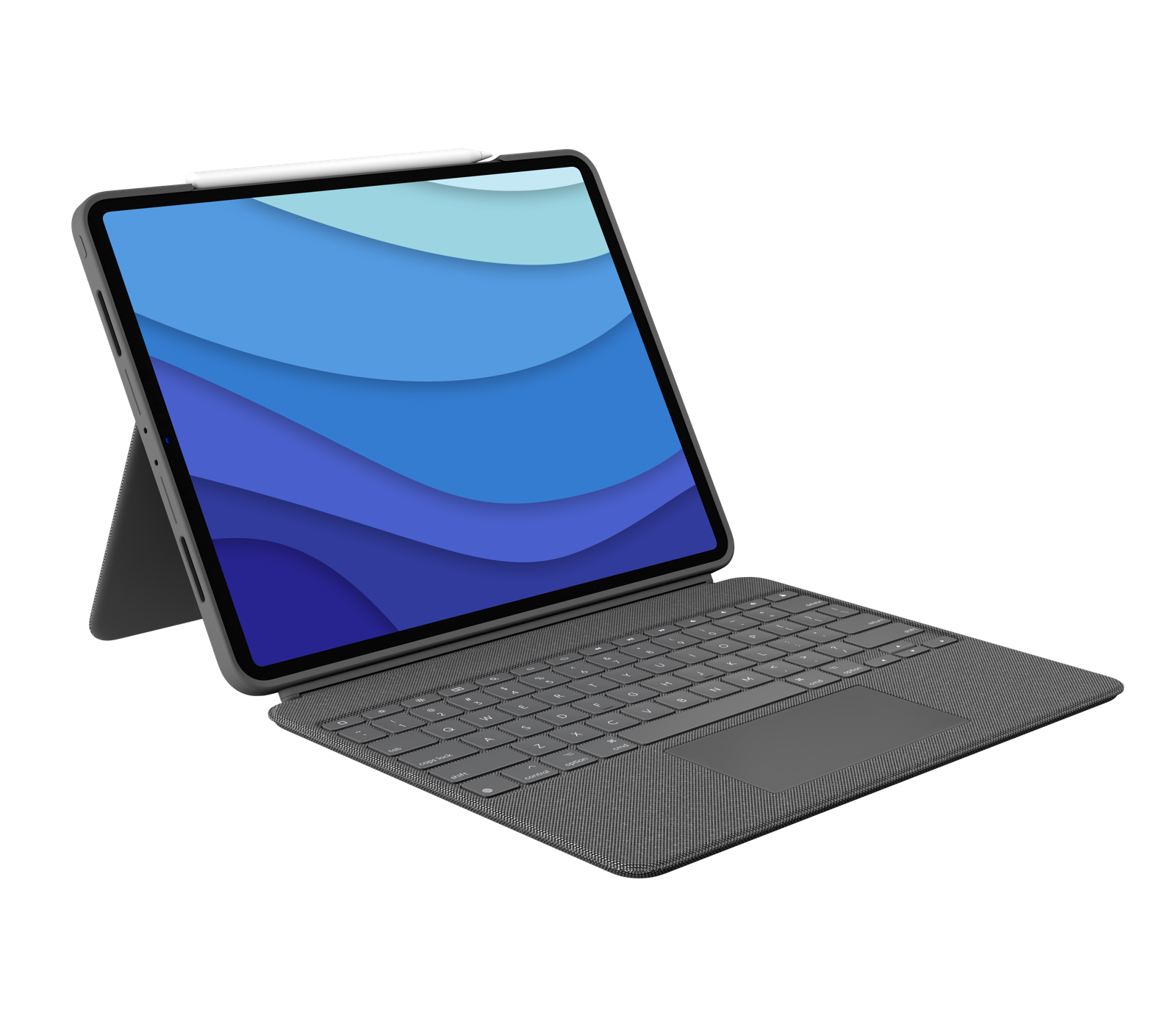 Logitech Combo Touch - Tastatur und Foliohülle - mit Trackpad - hintergrundbeleuchtet - Apple Smart connector - QWERTZ - Deutsch - Oxford Gray - für Apple 12.9"  iPad Pro (5. Generation)