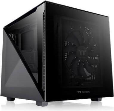Thermaltake Divider 200 TG - Micro-Case - micro ATX - windowed side panel (tempered glass) - ohne Netzteil (PS/2) - Schwarz - USB/Audio (CA-1V1-00S1WN-00)