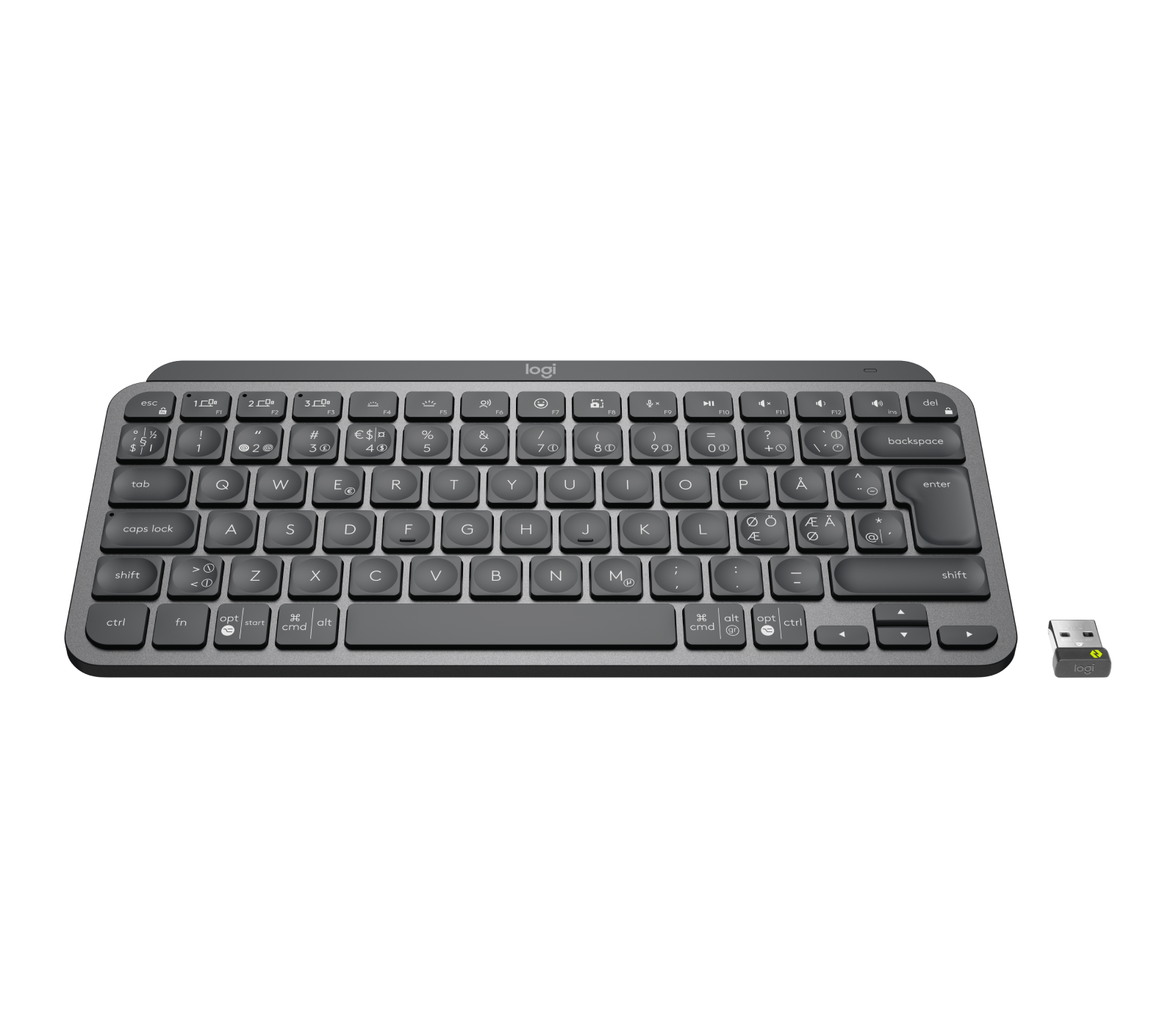 Logitech MX Keys Mini for Business - Tastatur - hinterleuchtet - kabellos - Bluetooth LE - QWERTY - Pan-Nordic - Graphite