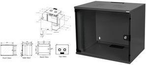 DIGITUS Professional - Gehäuse - SOHO, unmounted - 540x400 mm (wxd) - geeignet für Wandmontage - Schwarz, RAL 9005 - 9U - 48,3 cm (19") (DN-19 09-U-S-SW)