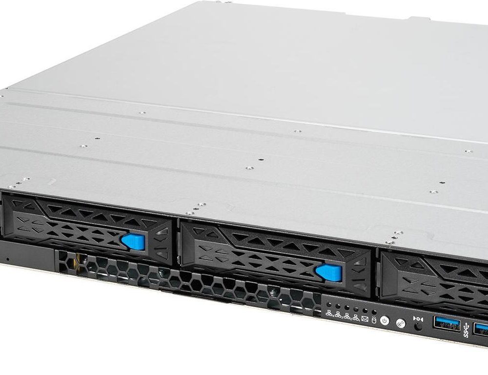ASUS RS300-E11-RS4 - Server - Rack-Montage - 1U - 1-Weg - keine CPU - RAM 0GB - SAS/PCI Express - Hot-Swap 8,9 cm (3.5") Schacht/Schächte - keine HDD - AST2600 - 1GbE - kein Betriebssystem - Monitor: keiner (90SF01Y1-M000E0)