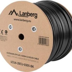 Lanberg Verlegekabel Outdoor Cat. 6 UTP 305m Kupfer schwarz (LCU6-21CU-0305-BK)