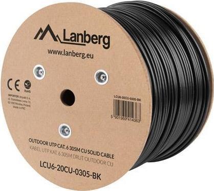Lanberg Verlegekabel Outdoor Cat. 6 UTP 305m Kupfer schwarz (LCU6-21CU-0305-BK)