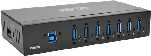 Eaton Tripp Lite series 7-Port USB 3.0 Hub SuperSpeed with Dedicated 2A USB Charging iPad Tablet Metal - Hub - 7 x SuperSpeed USB 3.0 - an DIN-Schiene montierbar, wandmontierbar (U360-007-IND)