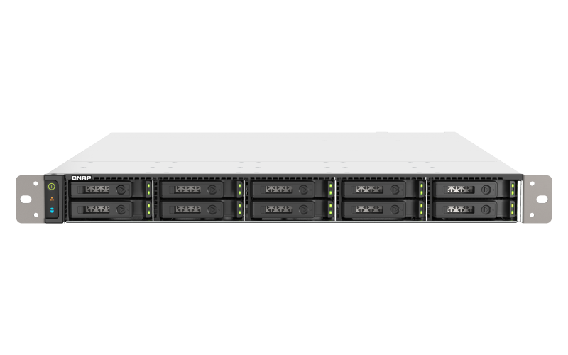 QNAP TS-h1090FU - NAS-Server - 10 Schächte - Rack - einbaufähig - SATA 6Gb/s / PCIe (NVMe) / U.2 - RAID 0, 1, 5, 6, 10, 50, JBOD, 60 - RAM 64GB - 25 Gigabit Ethernet / 2,5 Gigabit Ethernet - iSCSI Support - 1U (TS-H1090FU-7232P-64G)