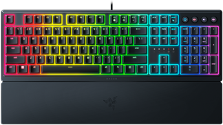 Razer Ornata V3 - US. Tastatur Formfaktor: Volle Größe (100%), Geräteschnittstelle: USB, Tastatur-Key Switch: Mecha-membrane key switch. Typ der Hintergrundbeleuchtung: RGB-LED, Handgelenkauflage. Empfohlene Nutzung: Gaming. Produktfarbe: Schwarz (RZ03-04460100-R3M1)