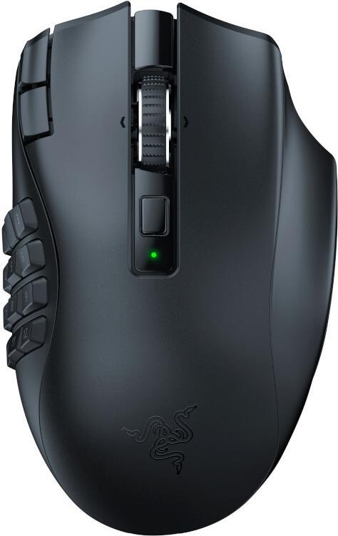 Razer Naga V2 HyperSpeed - Maus - ergonomisch - Für Rechtshänder - optisch - 21 Tasten - kabellos - Bluetooth, 2,4 GHz - kabelloser Empfänger (USB) (RZ01-03600100-R3G1)