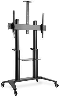 DIGITUS DA-90452 - Wagen - für Flachbildschirm / AV-Ausrüstung - Kollaborationswagen / TV-Präsentationswagen - Aluminium, Stahl, Kunststoff - mattschwarz - Bildschirmgröße: 177,8-304,8 cm (70"-120") (DA-90452)