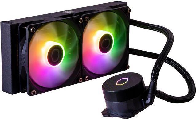Cooler Master MasterLiquid Lite 240L Core ARGB - Prozessor-Flüssigkeitskühlsystem - Kühlergröße: 240 mm - (für: LGA1150, LGA1151, LGA1155, LGA1156, LGA1200, LGA1700, AM2, AM2+, AM3, AM3+, AM4, AM5, FM1, FM2, FM2+) - 120 mm - Schwarz (MLW-D24M-A18PZ-R1)