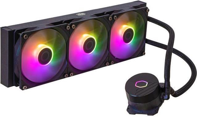 Cooler Master MasterLiquid 360L Core ARGB - Prozessor-Flüssigkeitskühlsystem - Kühlergröße: 360 mm - (für: LGA1700, LGA1200, LGA1151, LGA1150, LGA1155, LGA1156, AM5, AM4, AM3+, AM3, AM2+, AM2, FM2+, FM2, FM1) - 120 mm - Schwarz (MLW-D36M-A18PZ-R1)