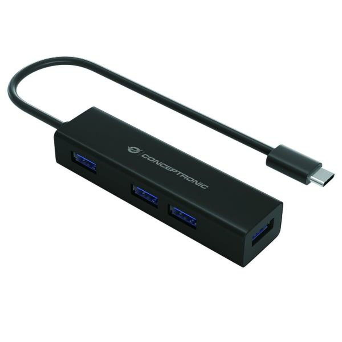 Hub USB 4 Porte Conceptronic 110516207101 Blu scuro