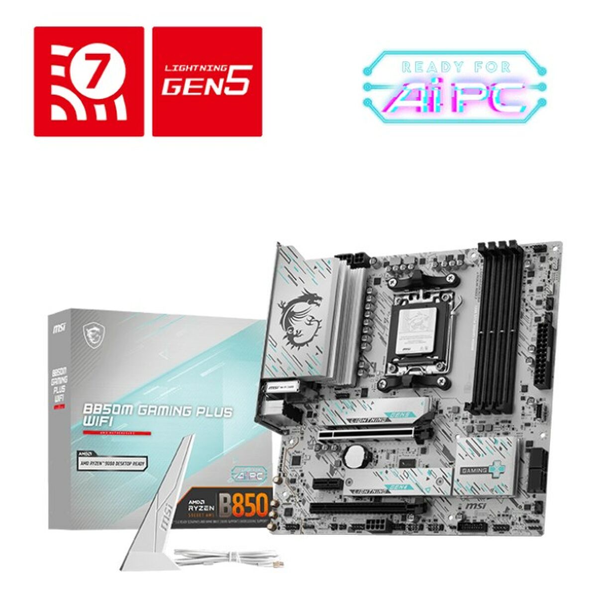 Scheda Madre MSI B850M GAMING PLUS WIFI Intel Wi-Fi 6 AMD AM5 AMD B850