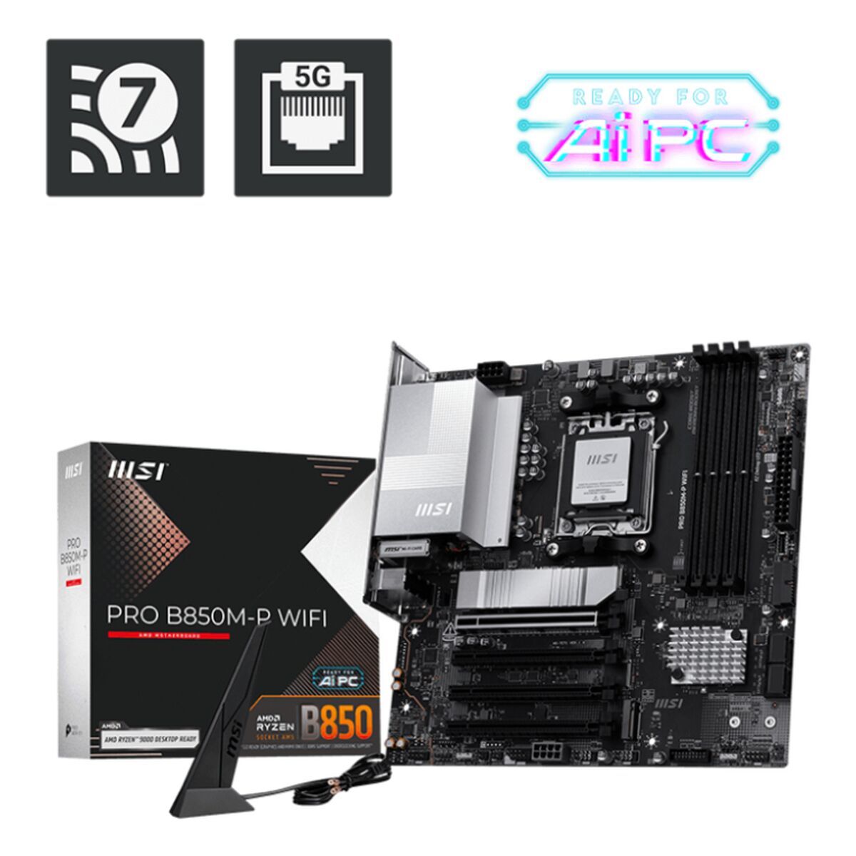 Scheda Madre MSI PRO B850M-P WIFI Intel Wi-Fi 6 AMD AM5 AMD B850
