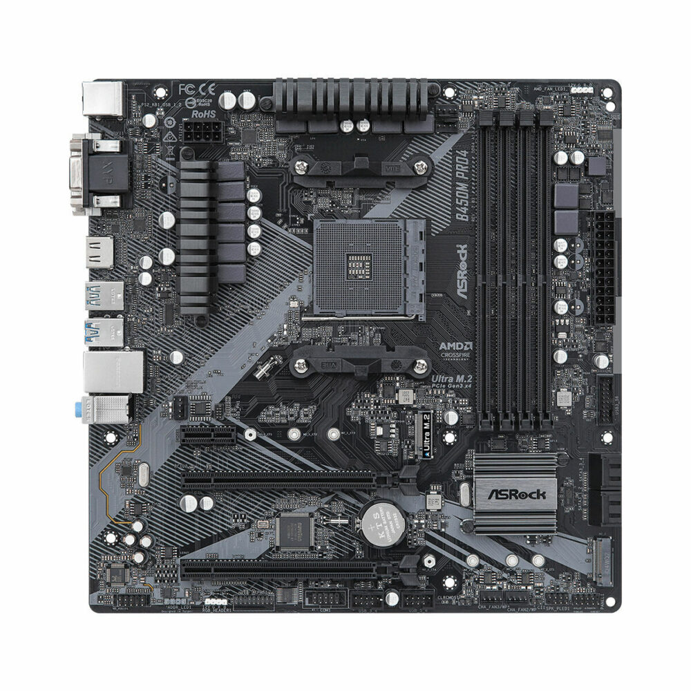 Scheda Madre ASRock B450M Pro4 R2.0 Socket AM4 AMD B450 AMD AM4