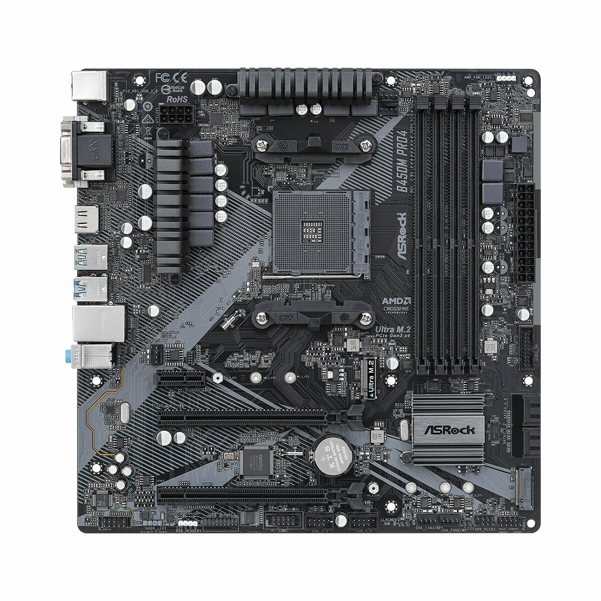 Scheda Madre ASRock B450M Pro4 R2.0 Socket AM4 AMD B450 AMD AM4