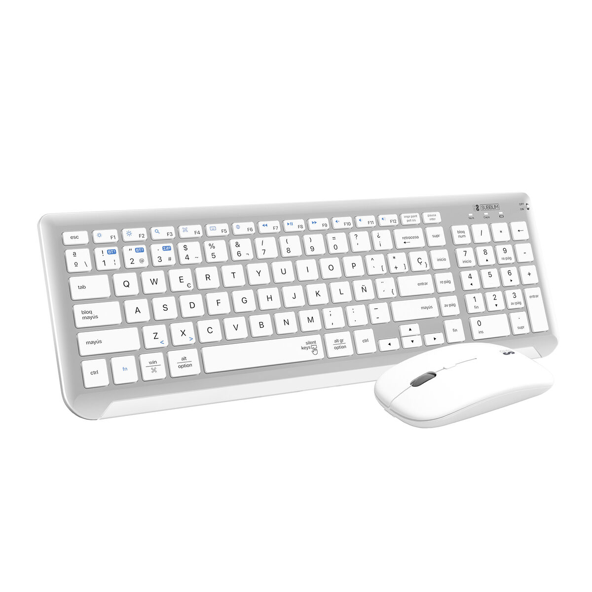 Tastiera Subblim SUBKBC-DCEP10 Bianco Qwerty in Spagnolo QWERTY