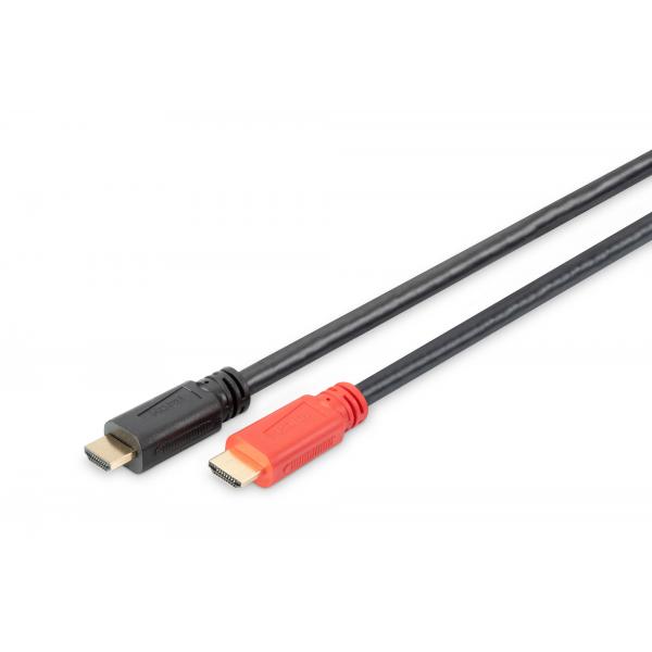 Digitus Cavo di collegamento HDMI High Speed, con amplificatore (HDMI High Speed connection - cable, type A, w/ amp. M/M, - 40.0m, Full HD, CE, gold, bl ble, type A, w/ amp. M/M, 40. m, Full HD, CE, - Warranty: 24M)