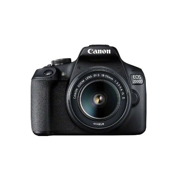 Canon EOS 2000D BK 18-55 IS II EU26 Kit fotocamere SLR 24,1 MP CMOS 6000 x 4000 Pixel Nero (EOS 2000D Kit + EF-S 18-55 - IS II - Warranty: 12M)