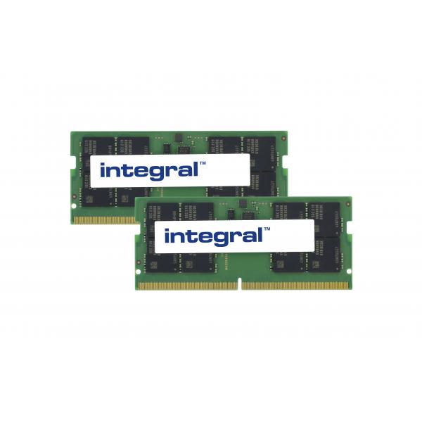 Integral IN5V32GNJRDXK2 memoria 64 GB 2 x 32 GB DDR5 5600 MHz (64GB [2x32GB] LAPTOP RAM MODULE DDR5 5600MTs PC5-44800 UNBUFFERED NON-ECC SODIMM 1.1V 2GX8 CL46 INTEGRAL)