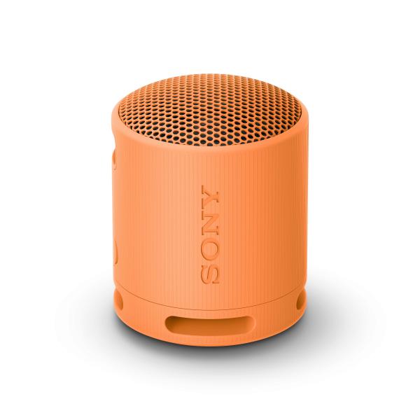 Sony SRS-XB100 - Speaker Wireless Bluetooth, portatile, leggero, compatto, da esterno, da viaggio, resistente IP67 impermeabile e antipolvere, batteria da 16 ore, cinturino versatile, chiamate in vivavoce – Arancio (Sony XB100 Wireless Speaker-Orange)