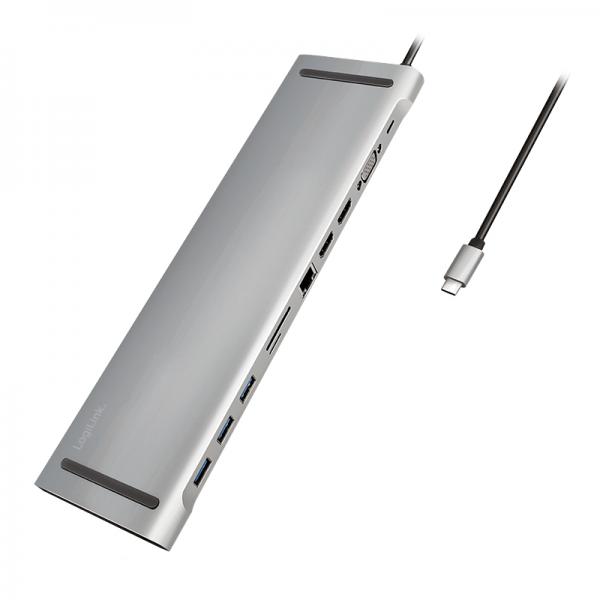 LogiLink UA0373 replicatore di porte e docking station per laptop Cablato USB 3.2 Gen 1 [3.1 Gen 1] Type-C Alluminio (UA0373)