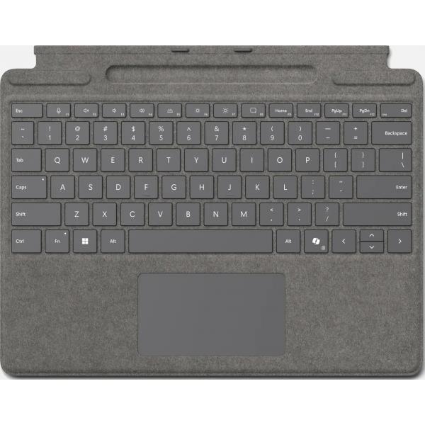 Microsoft Surface Pro Keyboard with pen storage for Business Microsoft Cover port Platino (Microsoft Surface Pro Signature Keyboard - Keyboard - with accelerometer, touchpad, Surface Slim Pen 2 storage and charging tray - QWERTY - UK - platinum - for Surface Pro 8, Pro 9) - Versione UK