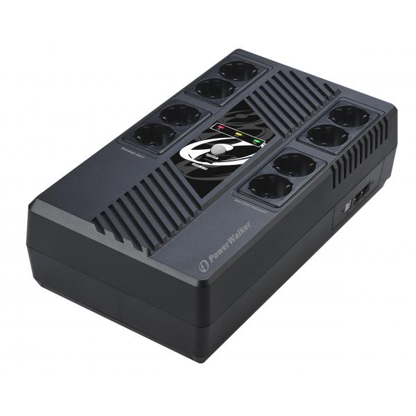 PowerWalker VI 600 MS FR gruppo di continuità [UPS] A linea interattiva 0,6 kVA 360 W 8 presa[e] AC (VI 600 MS FR UPS 600VA/360W - Line Interactive, HID driver, - Multi Socket Design, USB Charger Port VI 600 MS FR, Line-Interactive, 0.6 kVA, - Warranty: 24M)