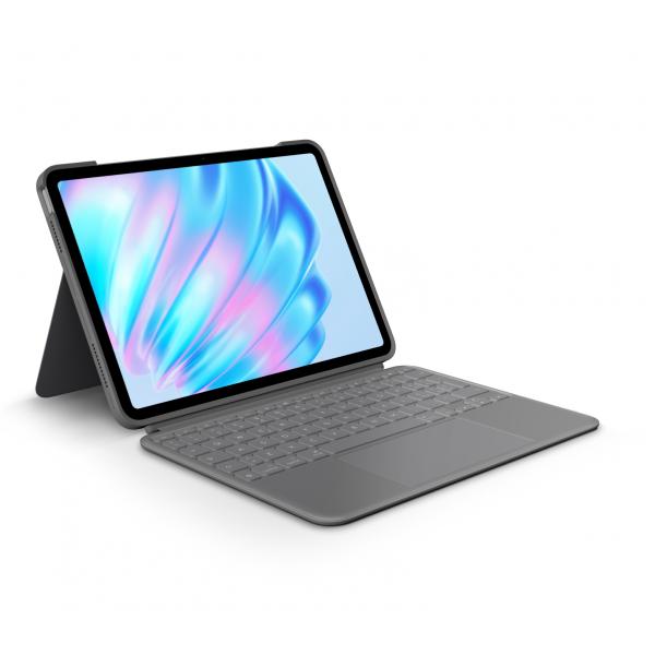 Logitech Combo Touch QWERTY Italiano Smart Connector Grigio (Logitech Combo Touch - Custodia tastiera e carta - con trackpad - retroilluminato - Apple Smart connector - QWERTY - italiana - grigio oxford - per Apple 11-inch iPad Air [M2, M3])
