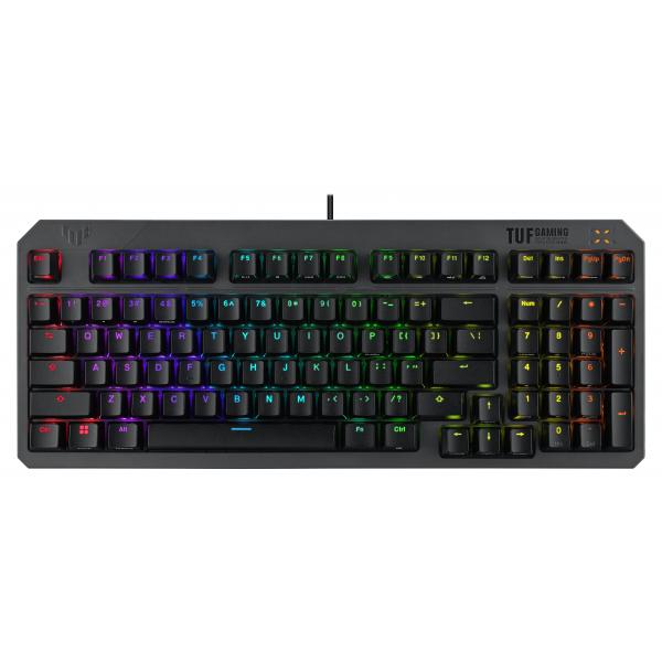 ASUS TUF Gaming K3 Gen II tastiera USB Nero (Asus TUF GAMING K3 Gen II Optical-Mechanical Compact Gaming Keyboard, 97-Key Layout, Dampening Foam, IP57, RGB Lighting) - Versione UK