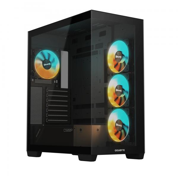 GIGABYTE C500 PANORAMIC STEALTH Midi Tower Nero (Gigabyte C500 Panoramic Stealth RGB Gaming PC Case, Tempered Glass, Optimized Airflow, ATX/Micro-ATX, Support for Liquid Cooling, Stealth Motherboard Compatible)