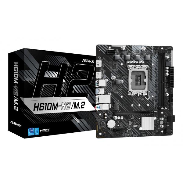 Asrock H610M-H2/M.2 Intel H610 LGA 1700 micro ATX (Asrock H610M-H2/M.2, Intel H610, 1700, Micro ATX, 2 DDR4, 2 HDMI, GB LAN, PCIe4, 1x M.2)