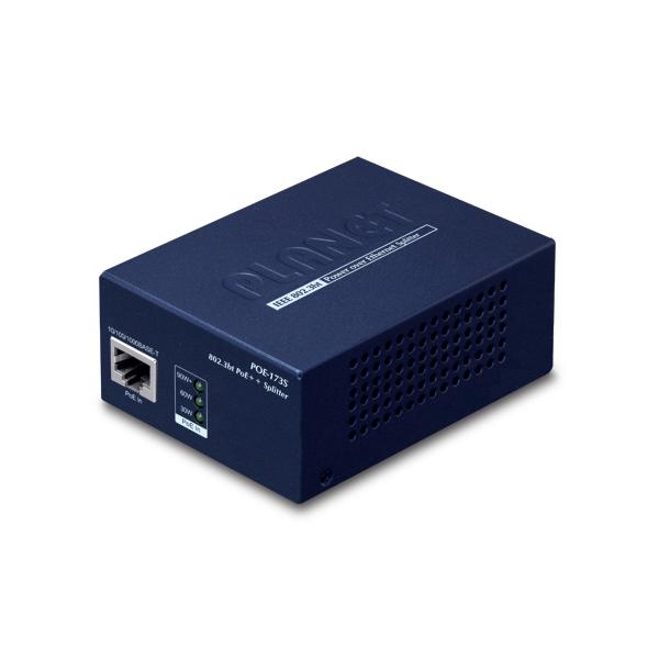 PLANET POE-173S divisore di rete Supporto Power over Ethernet [PoE] Nero (Single-Port 10/100/1000T - 802.3bt PoE++ Splitter - [12V/19/24V, 802.3bt type 4 PD, PoH compatible] - Warranty: 36M)
