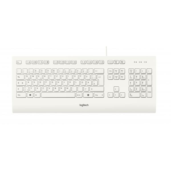 Logitech K280e tastiera USB QWERTZ Tedesco Bianco