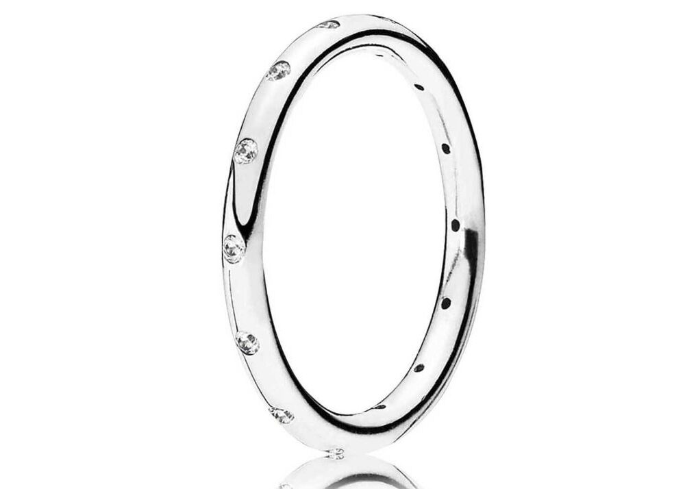 PANDORA JEWELS Mod. SIMPLE SPARKLING BAND - RING - Size 60
