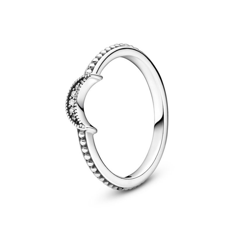 PANDORA JEWELS Mod. CRESCENT MOON BEADED - RING - Size 48 ***SPECIAL PRICE***