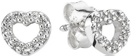 PANDORA JEWELS Mod. CUBIC ZIRCONIA  SILVER STUD EARRINGS