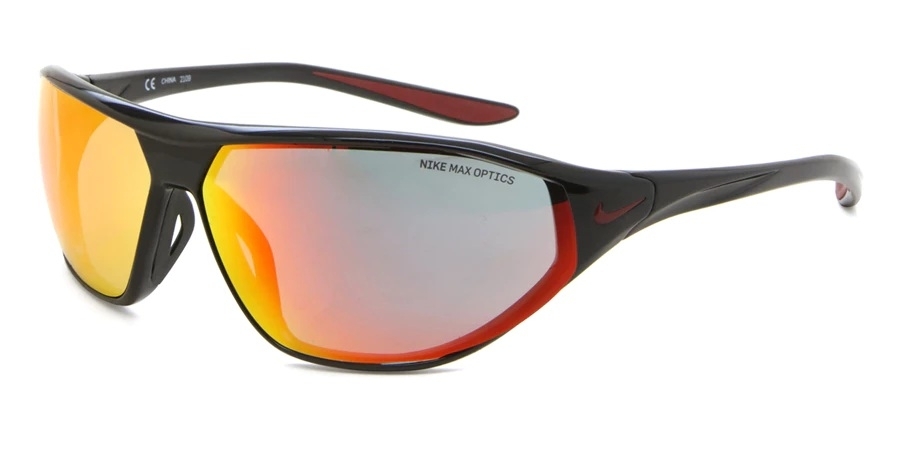NIKE SUNGLASSES Mod. AERO SWIFT BLACK RED MIRROR - Nike Max Optics lenses