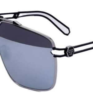PHILIPP PLEIN SUNGLASSES Mod. SPP049M SHINY PALLADIUM SEMI MATTE BLACK