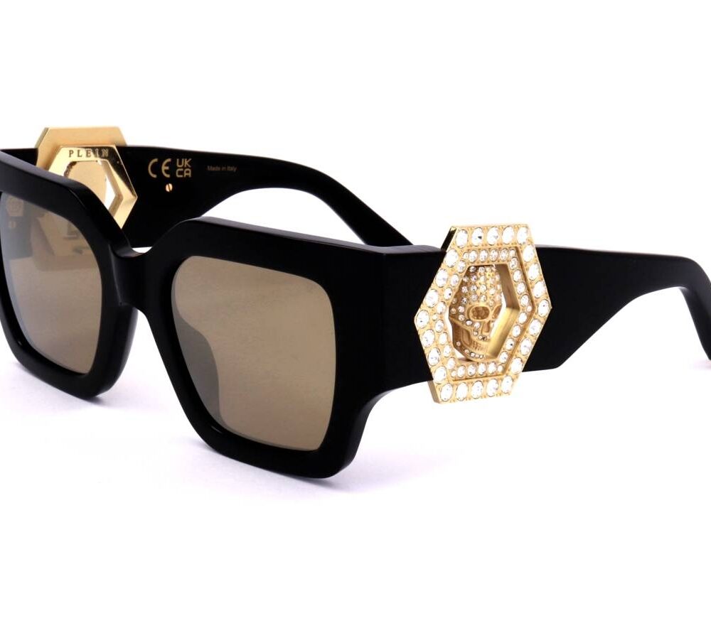 PHILIPP PLEIN SUNGLASSES Mod. SPP103S SHINY GREY GOLD