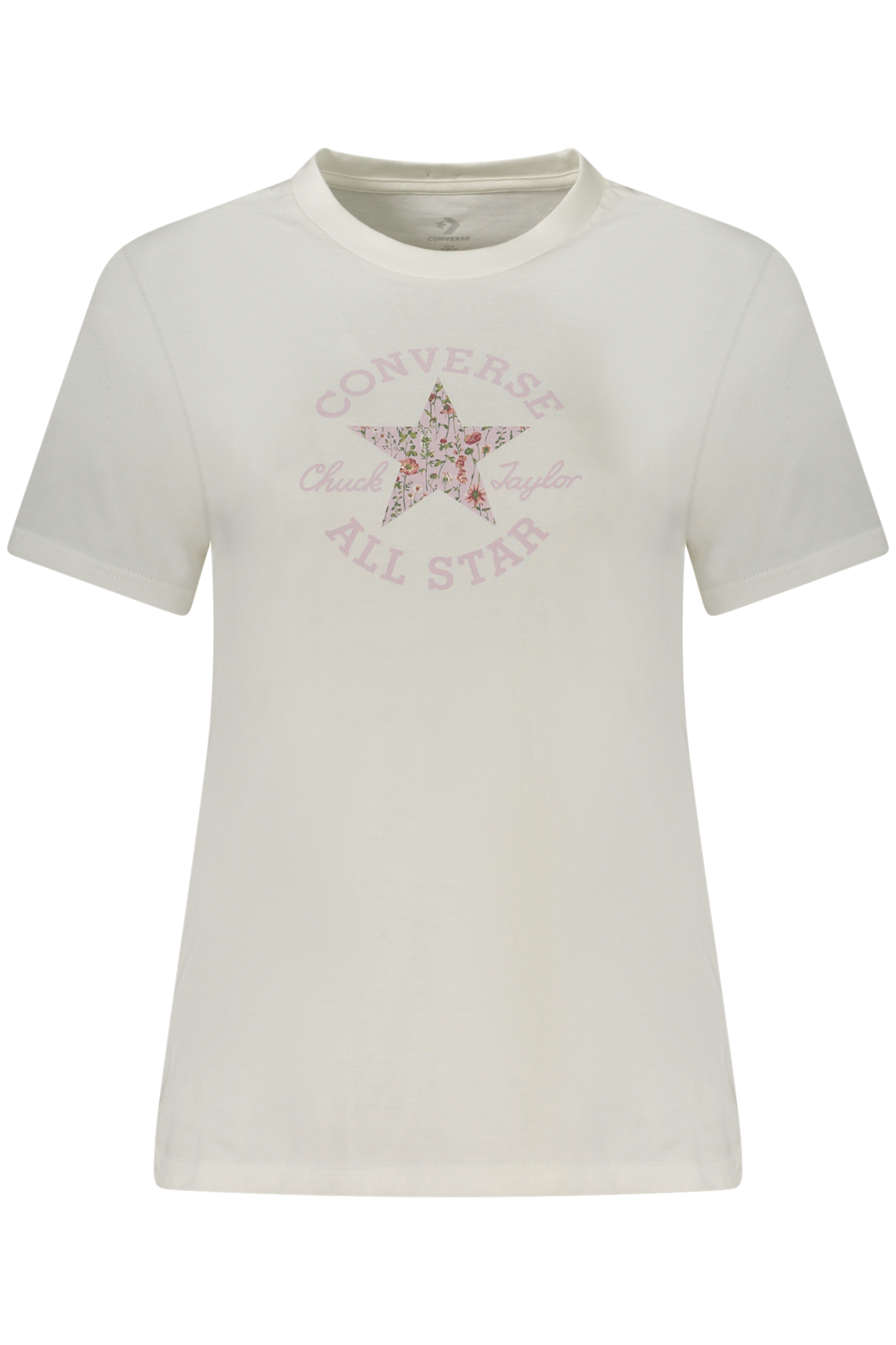 CONVERSE T-SHIRT MANICHE CORTE DONNA BIANCO
