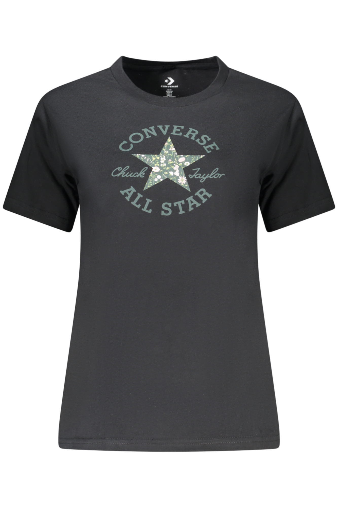 CONVERSE T-SHIRT MANICHE CORTE DONNA NERO