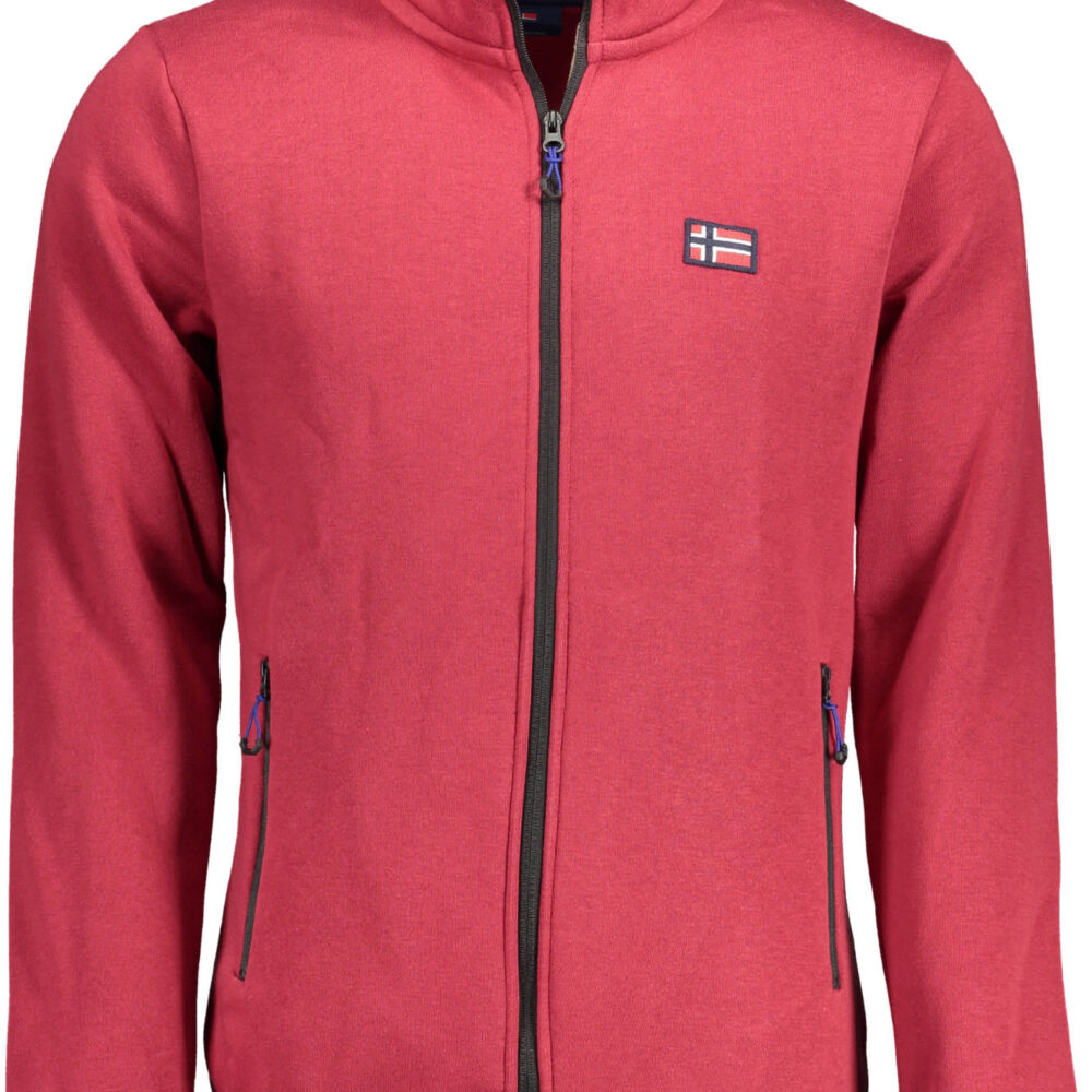 NORWAY 1963 FELPA CON ZIP UOMO ROSSO