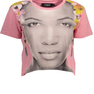 DESIGUAL T-SHIRT MANICHE CORTE DONNA ROSA
