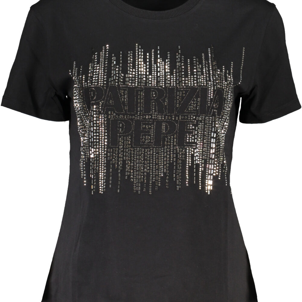 PATRIZIA PEPE T-SHIRT MANICHE CORTE DONNA NERO