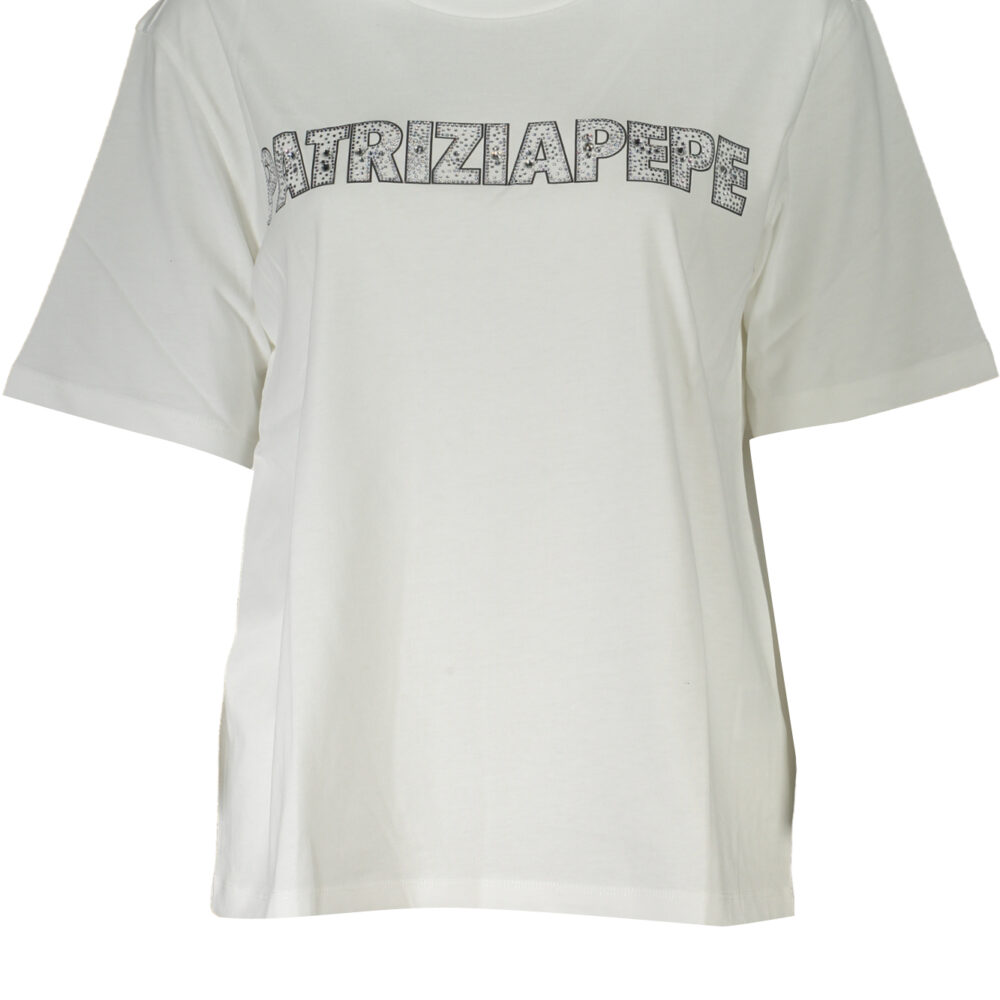 PATRIZIA PEPE T-SHIRT MANICHE CORTE DONNA BIANCO