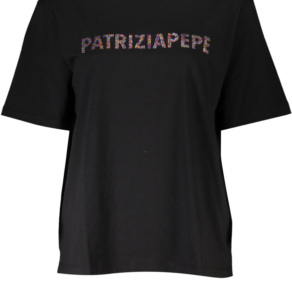 PATRIZIA PEPE T-SHIRT MANICHE CORTE DONNA NERO