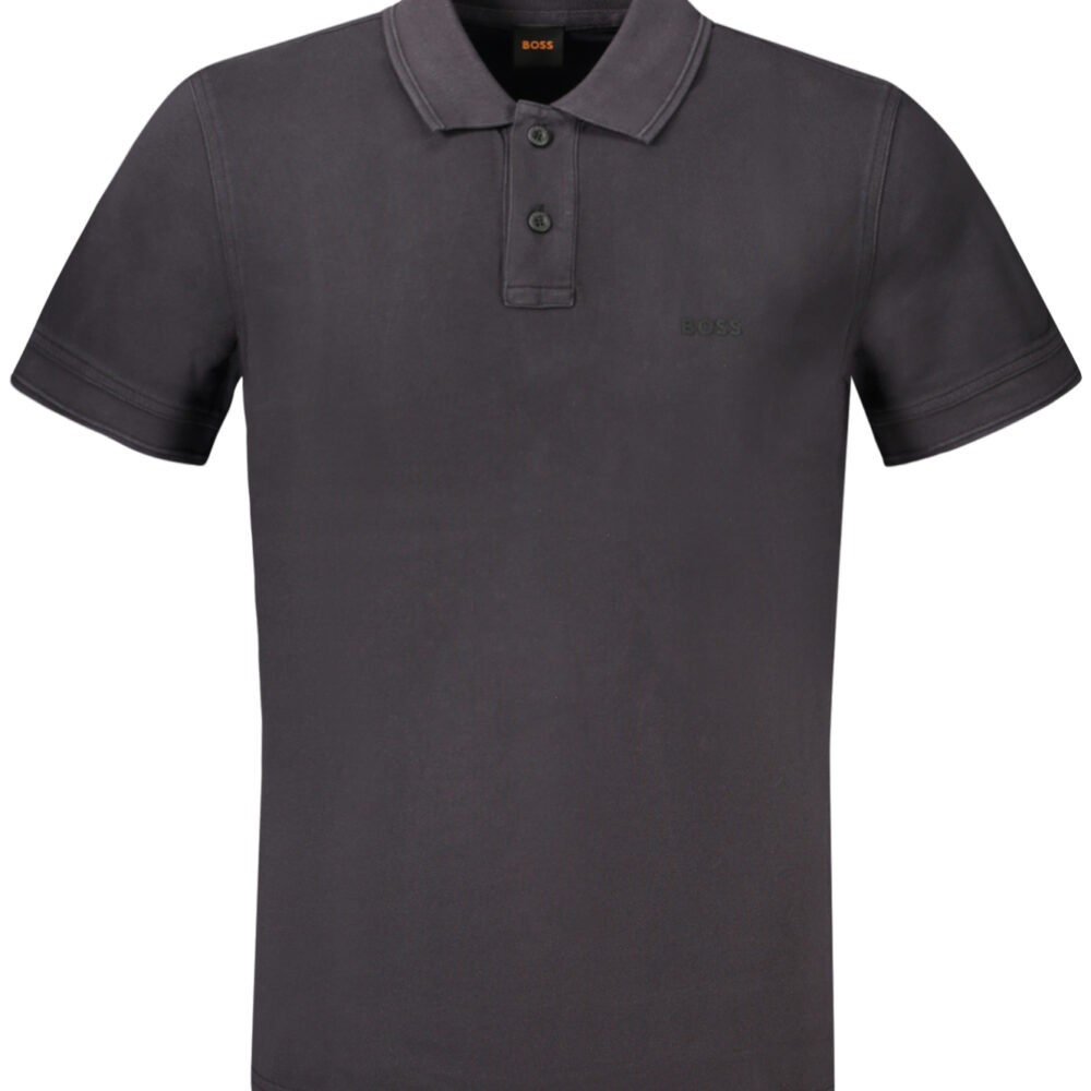 HUGO BOSS POLO MANICHE CORTE UOMO NERO