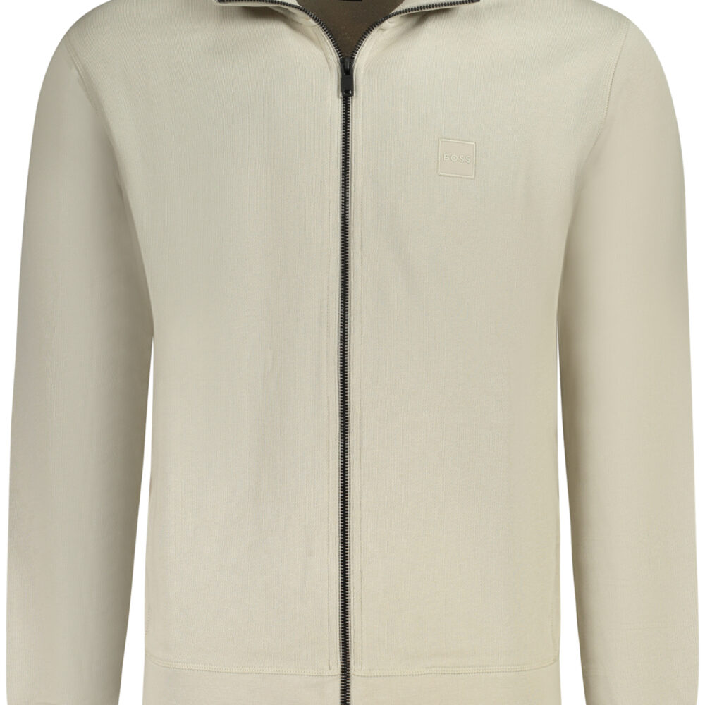BOSS FELPA CON ZIP UOMO BEIGE