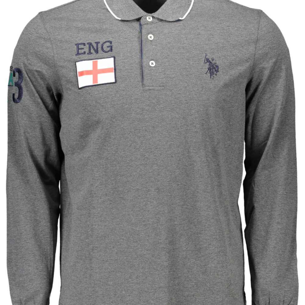 U.S. POLO POLO MANICHE LUNGHE UOMO GRIGIO