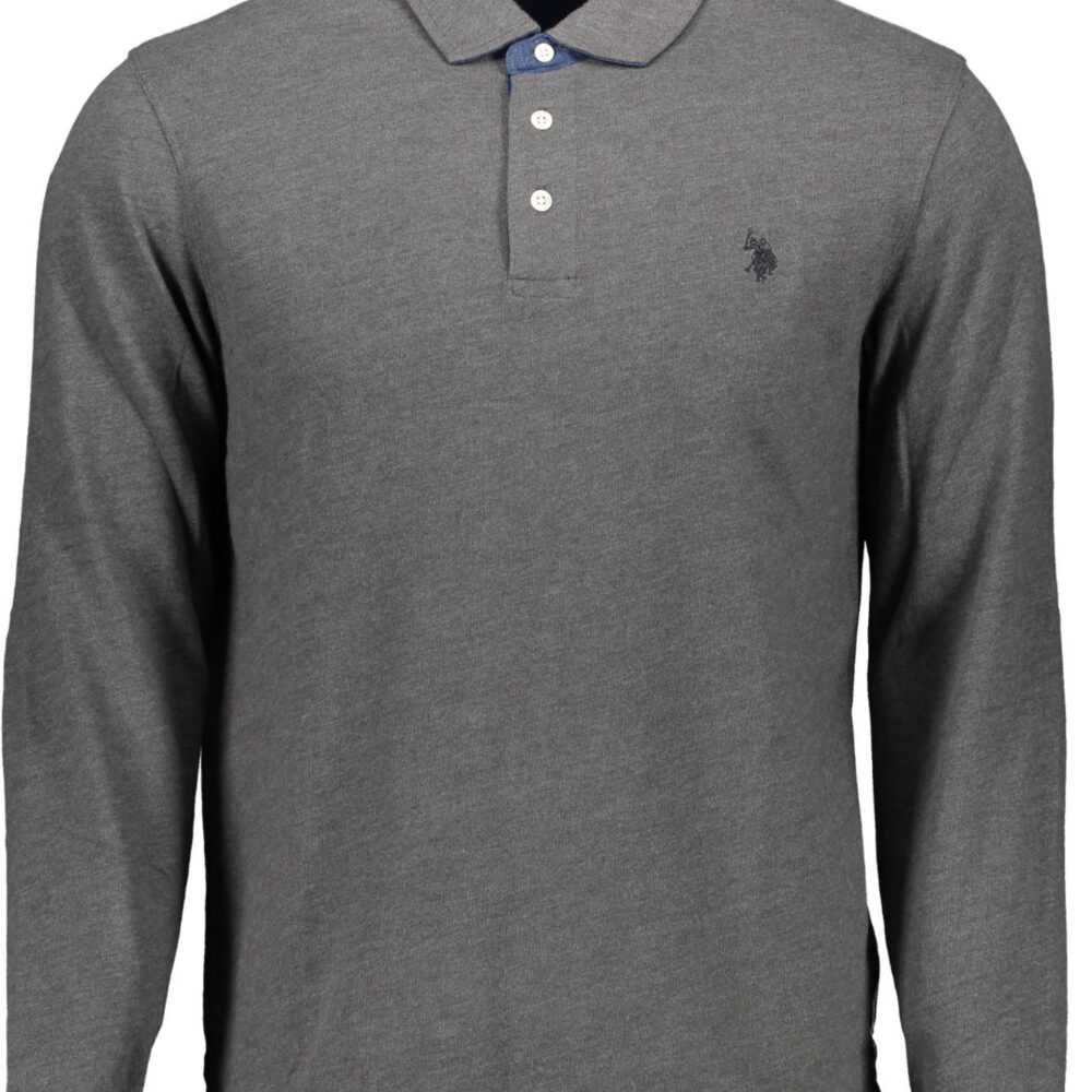 U.S. POLO POLO MANICHE LUNGHE UOMO GRIGIO